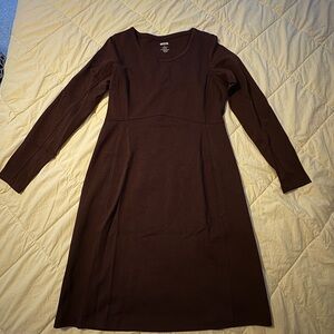 Duluth Trading Company Purple Long Sleeve Midi Dress